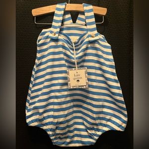 NWT Kate Quinn Retro Striped Overall Bubble Romper